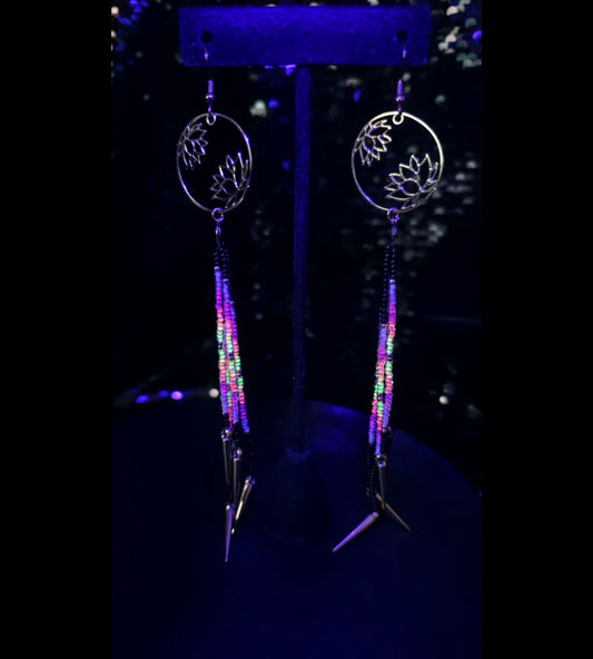 Black/gold neon sunset lotus