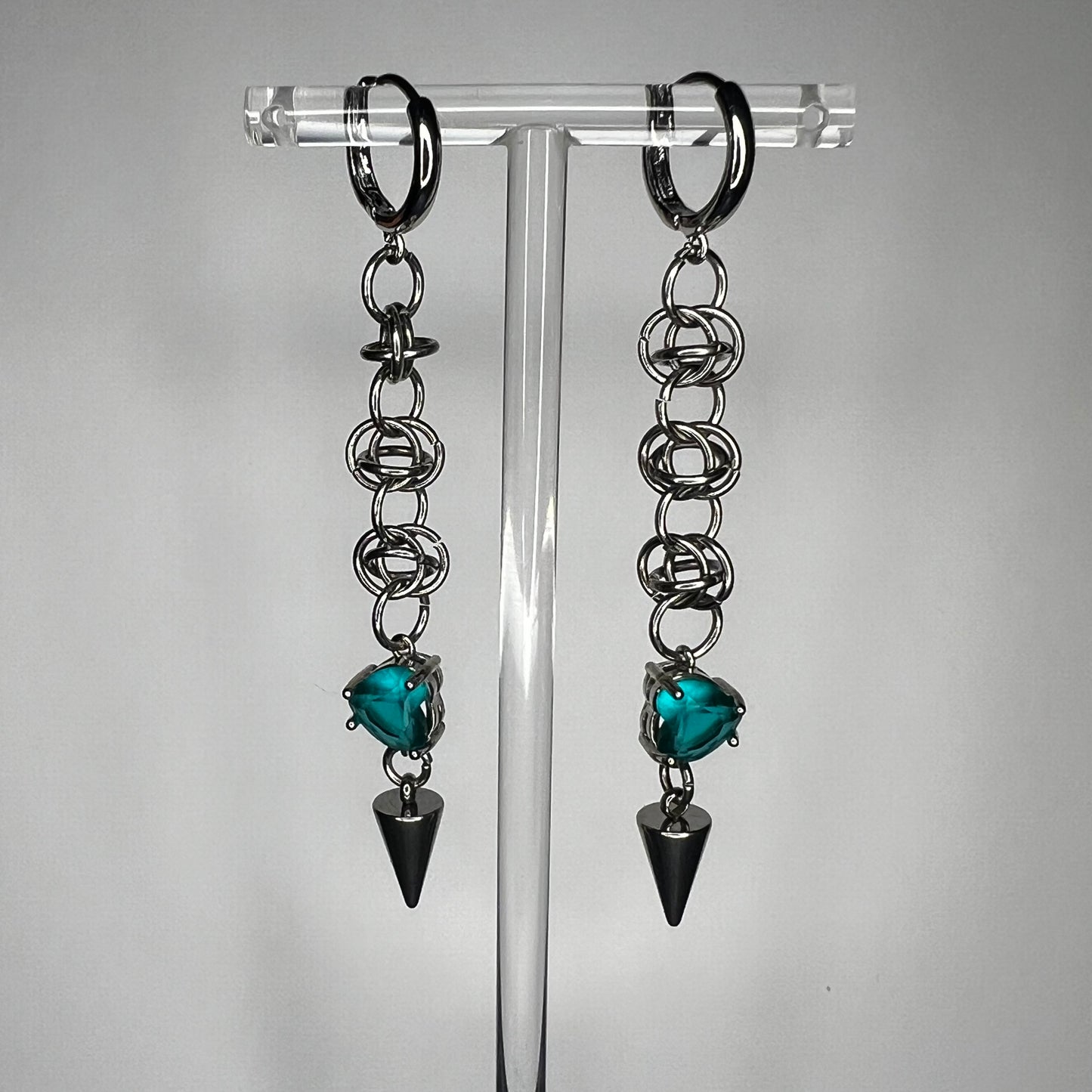 Teal heart stainless steel