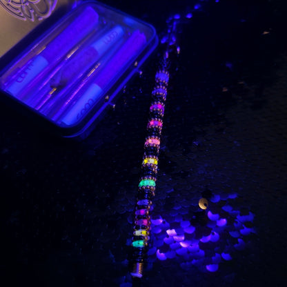 Neon Satin Silk Rainbow Striped Gold Joint Holder
