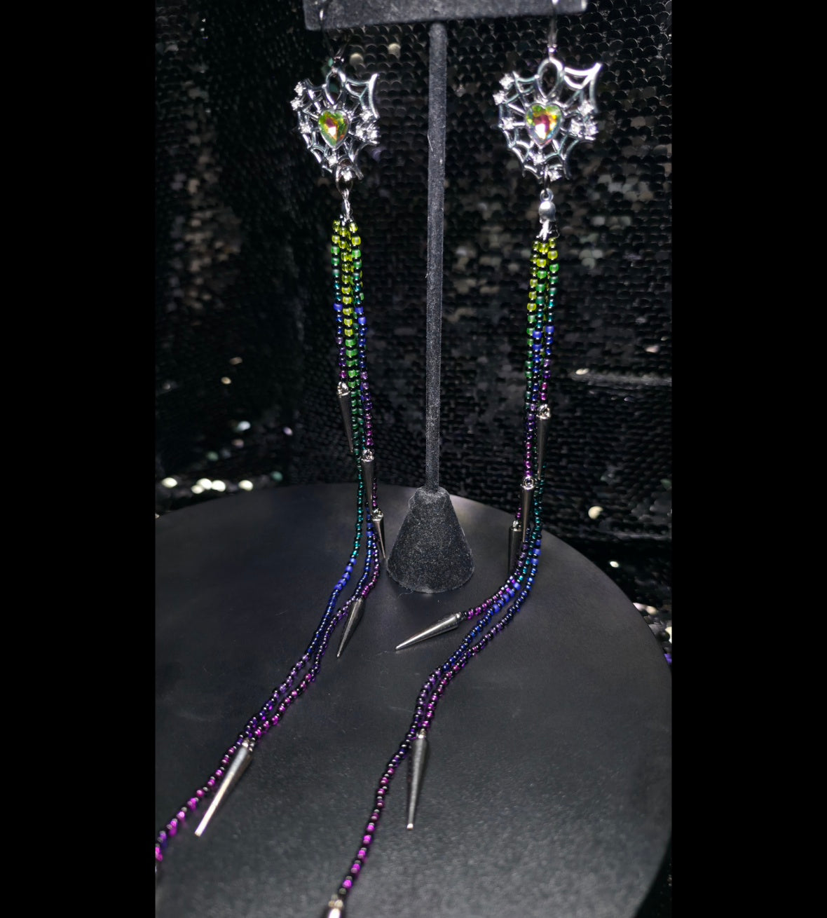 Aurora Borealis Spiderweb Heart