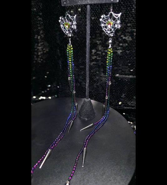 Aurora Borealis Spiderweb Heart