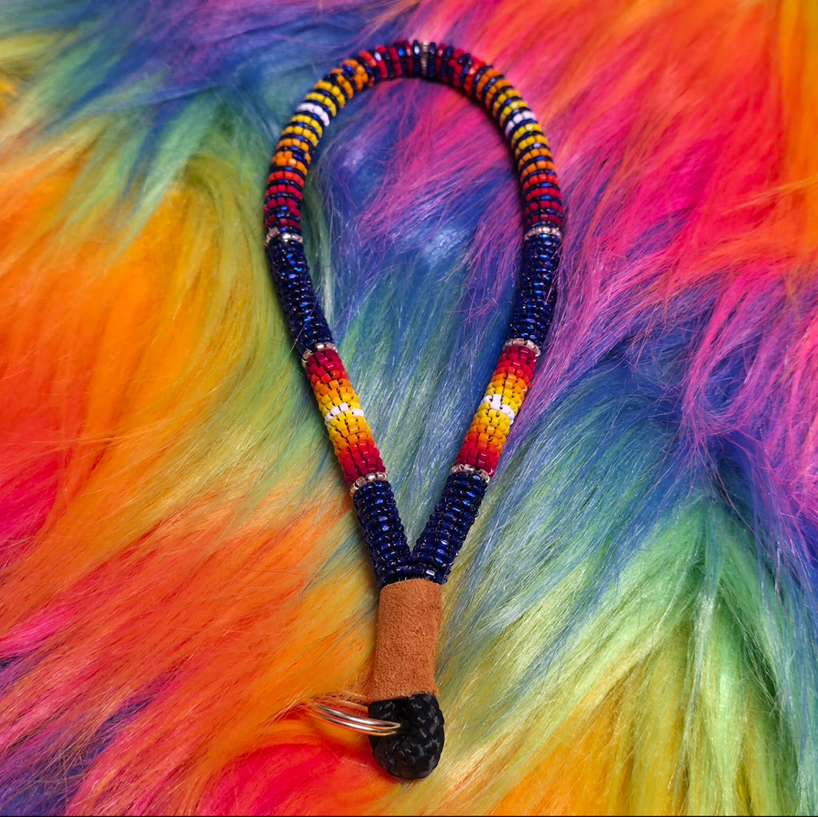 Montana Blue & Gold Fire Tricut Keychain