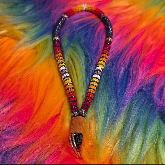 Black Diamond Rainbow & Gold Fire Keychain