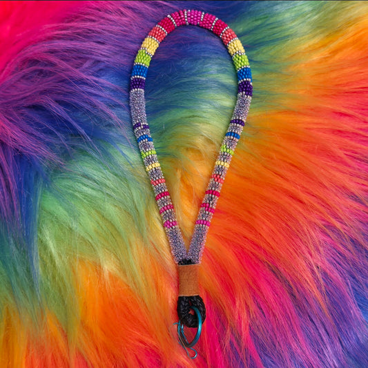 Lavender & Silver Rainbow Keychain