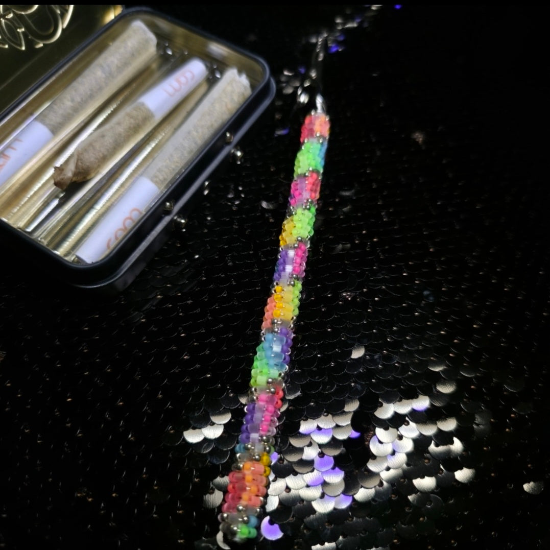 Neon Satin Silk Rainbow Joint Holder 12
