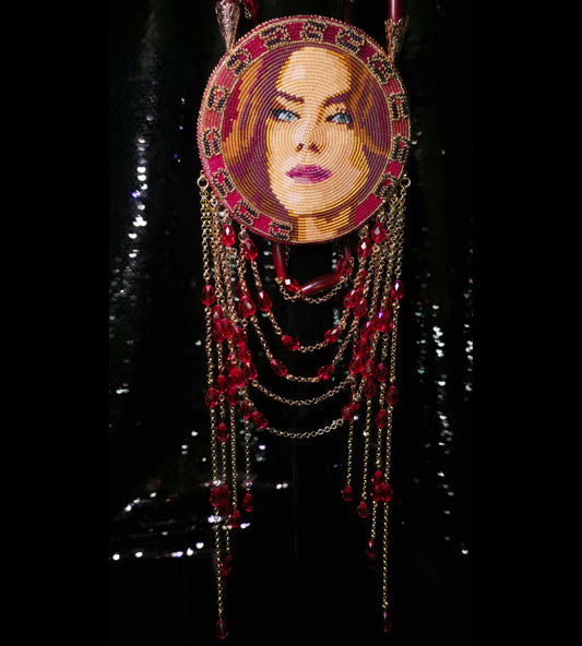 Kaniehtiio Horn Deer Lady Portrait Medallion