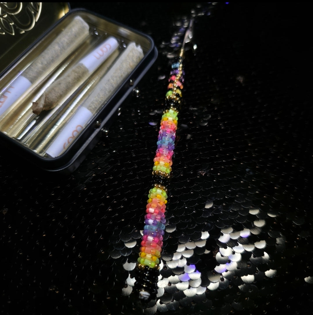 Neon Satin Silk Rainbow Joint Holder 2